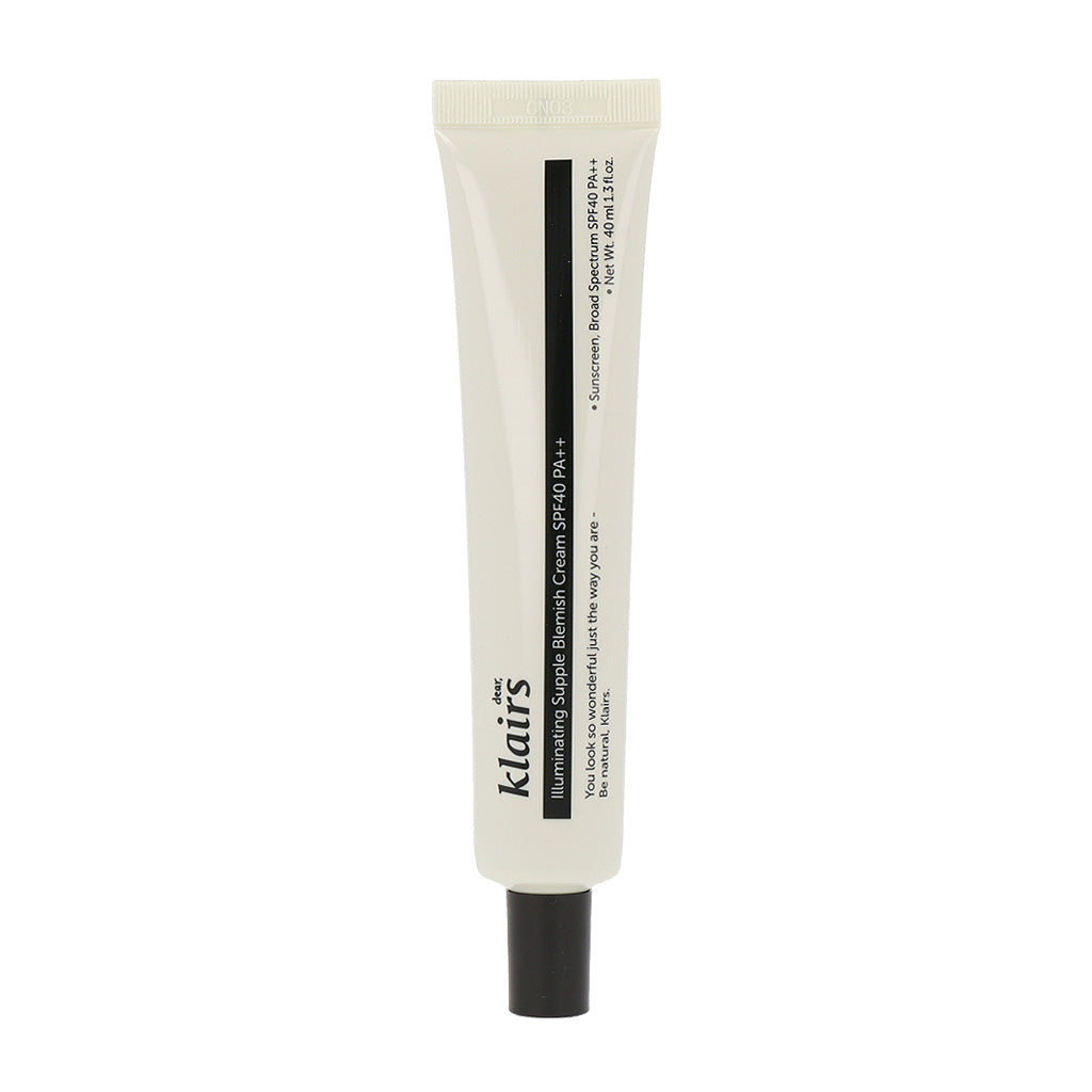 dear, klairs dear, klairs Illuminating Supple Blemish BB Cream SPF40 PA++ 40ml - hydrating - front bottle shot