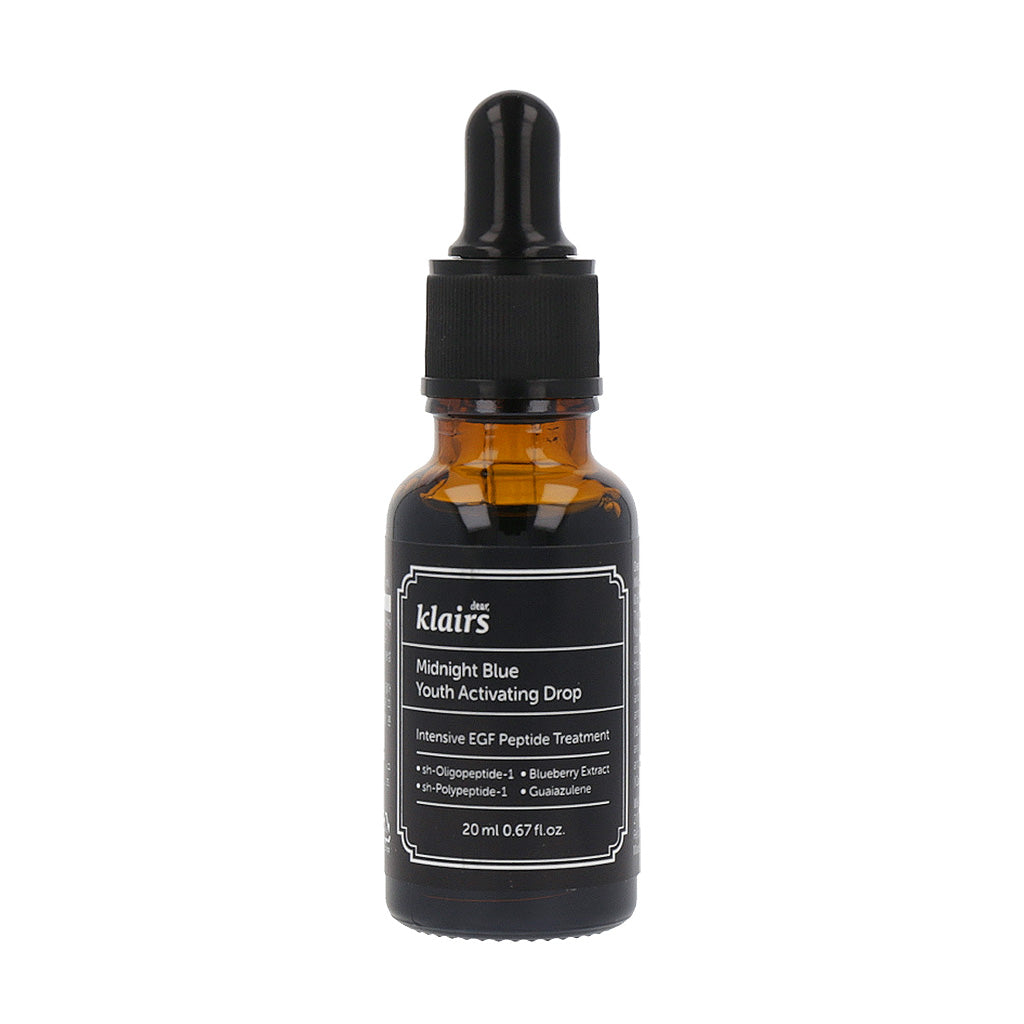 dear, klairs dear, klairs Midnight Blue Youth Activating Drop 20ml - brightening - front bottle shot
