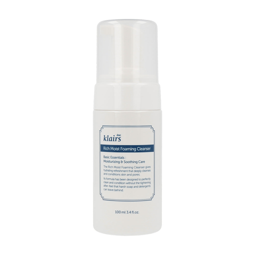 dear, klairs dear, klairs Rich Moist Foaming Cleanser 100ml - hydrating - front bottle shot