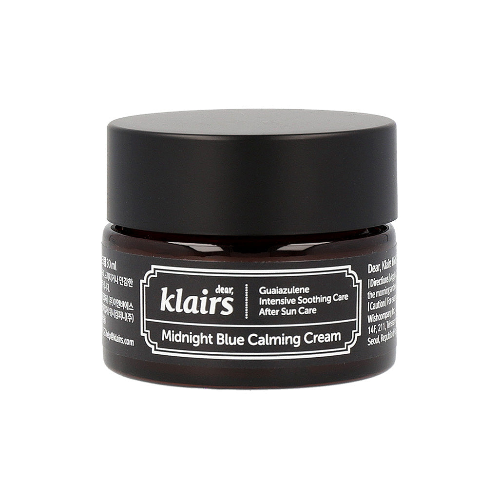 dear, klairs dear, klairs Midnight Blue Calming Cream 30ml - soothing - front bottle shot