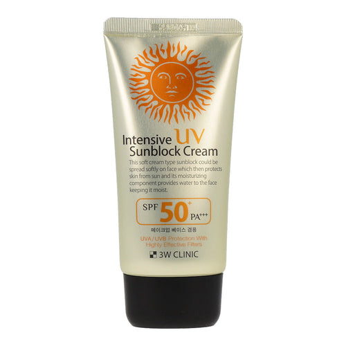 3W CLINIC 3W CLINIC Intensive UV Sun Block Cream SPF50+ PA+++ 70ml - hydrating - front bottle shot
