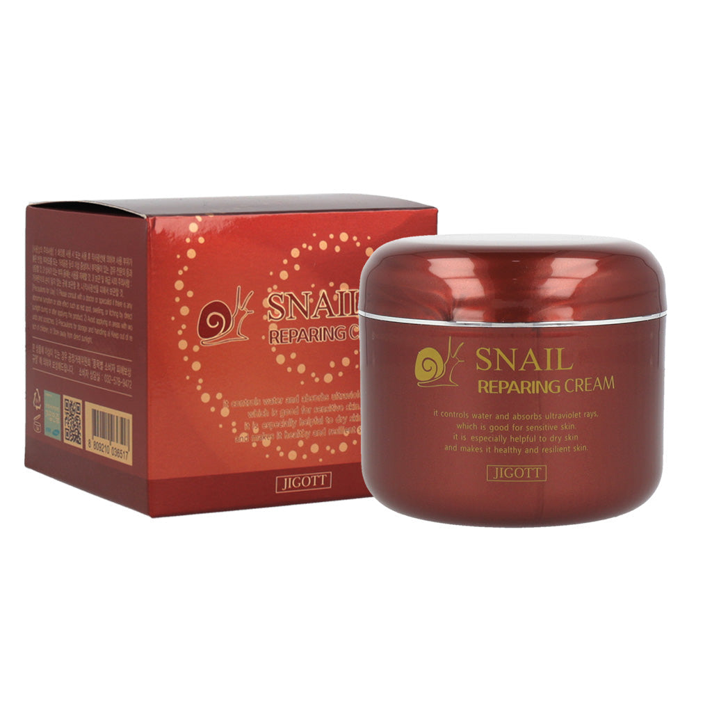JIGOTT JIGOTT Snail Reparing Cream 100g - hydrating - front bottle shot