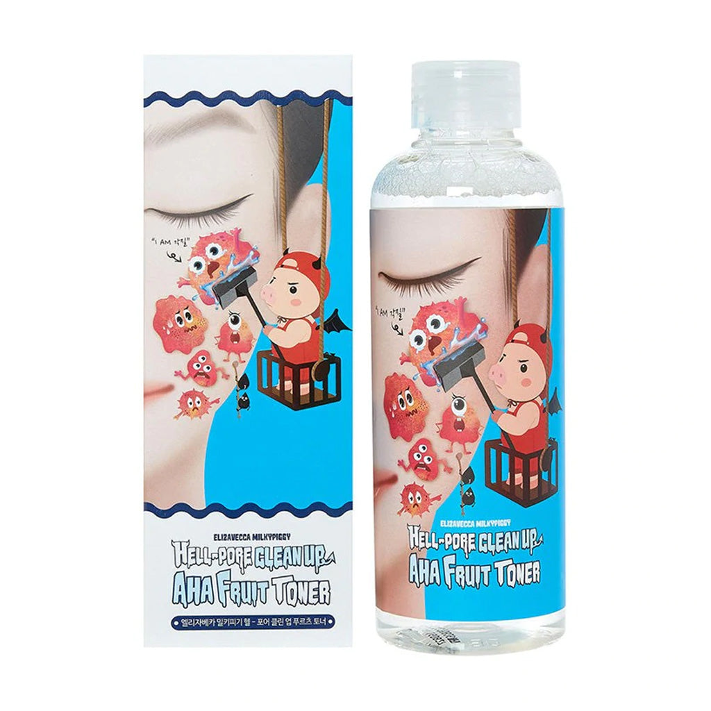 Elizavecca Elizavecca Hell-Pore Clean Up AHA Fruit Toner 200ml - anti-aging - front bottle shot