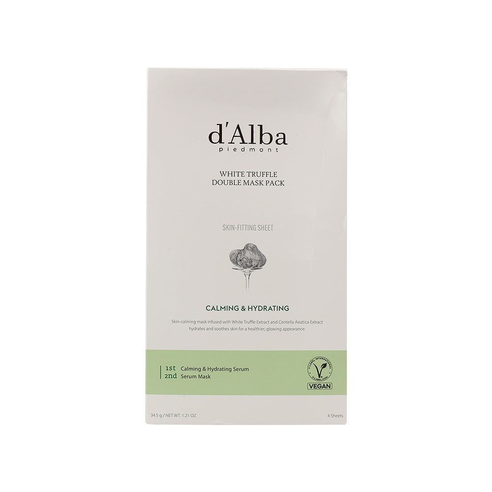 d'Alba [Open Box] d'Alba White Truffle Double Mask Pack (Calming) 32.5g - hydrating - front bottle shot