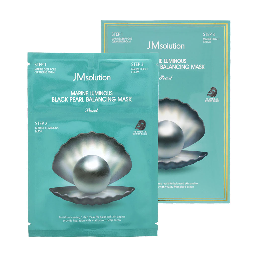 JM Solution JM Solution Marine Luminous Black Pearl Balancing Mask 10ea - hydrating - front bottle shot