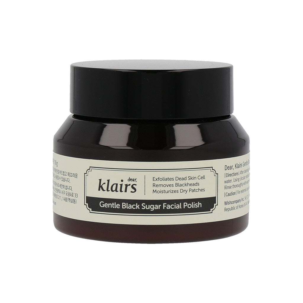 dear, klairs dear, klairs Gentle Black Sugar Facial Polish 110g - pore care - front bottle shot