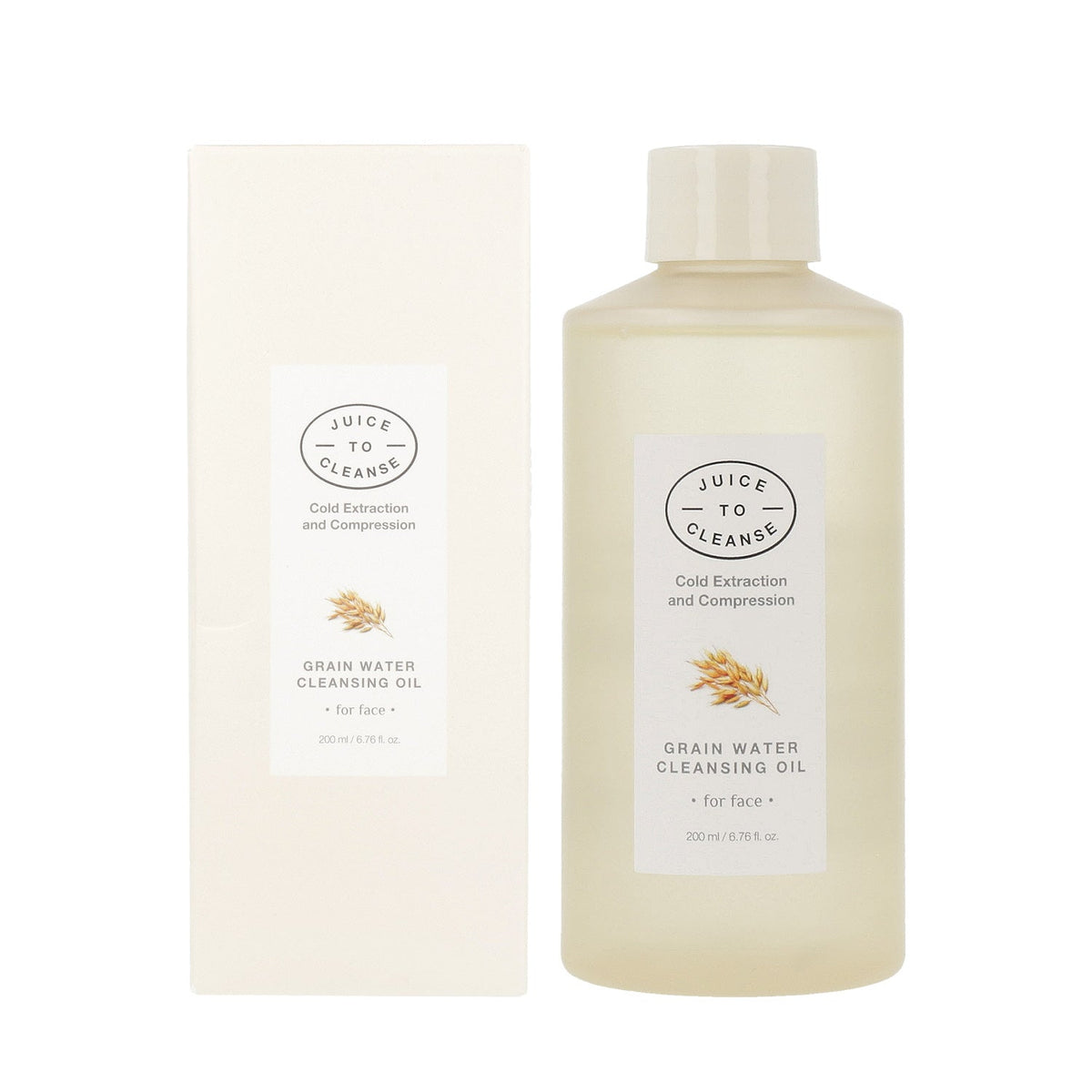 JUICE TO CLEANSE JUICE TO CLEANSE Grain Water Cleansing Oil 200ml - hydrating - front bottle shot