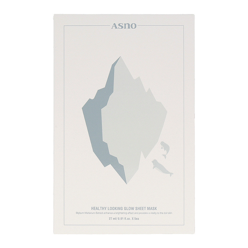 ASNO ASNO Rescue Healthy Looking Glow Sheet Mask  27ml x 5 sheets - hydrating - front bottle shot