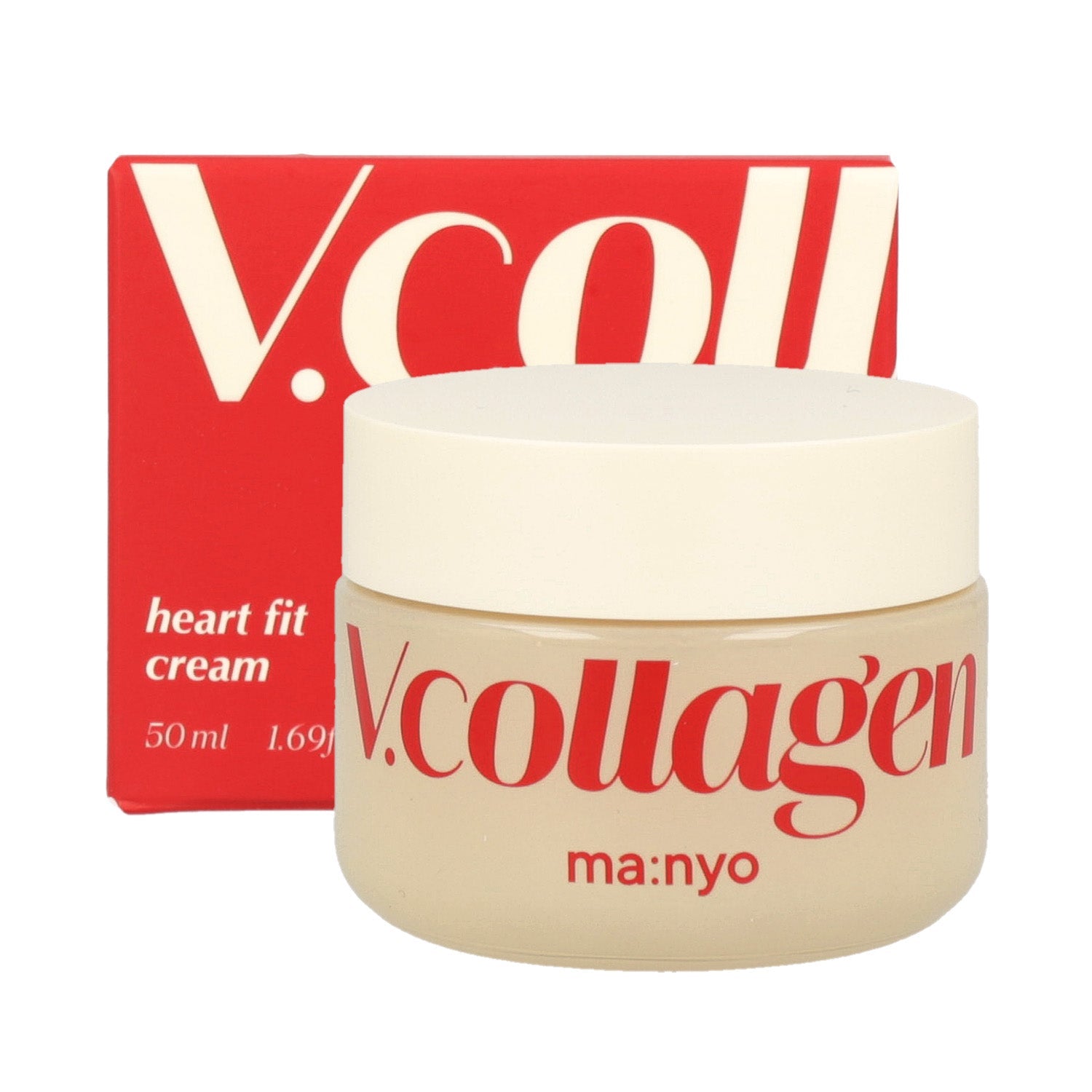 ma:nyo ma:nyo V Collagen Heart Fit Cream 50ml - brightening - front bottle shot