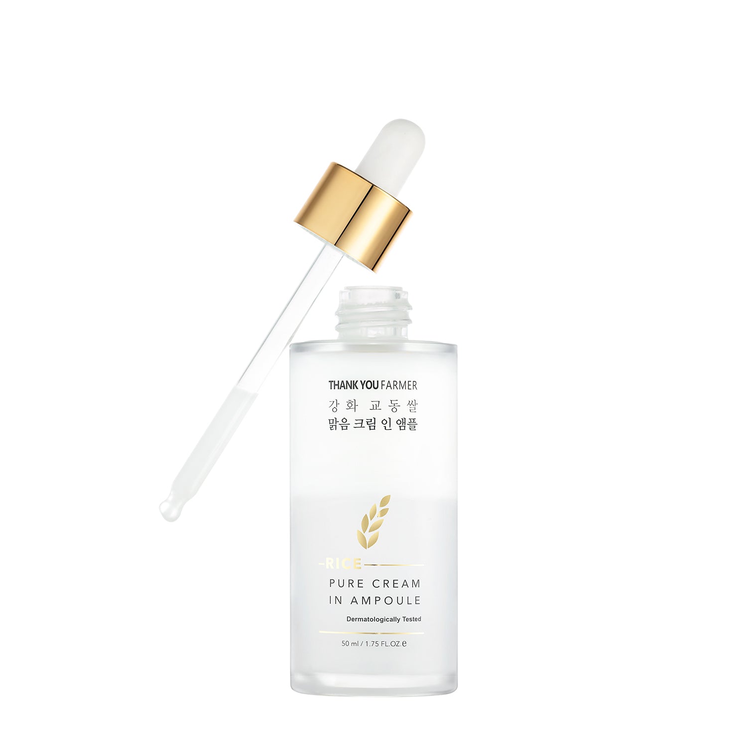 THANK YOU FARMER THANK YOU FARMER Rice Pure Cream In Ampoule 50ml - hydrating - front bottle shot