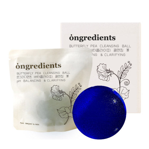 Ongredients Ongredients Butterfly Pea Cleansing Ball 110g - hydrating - front bottle shot