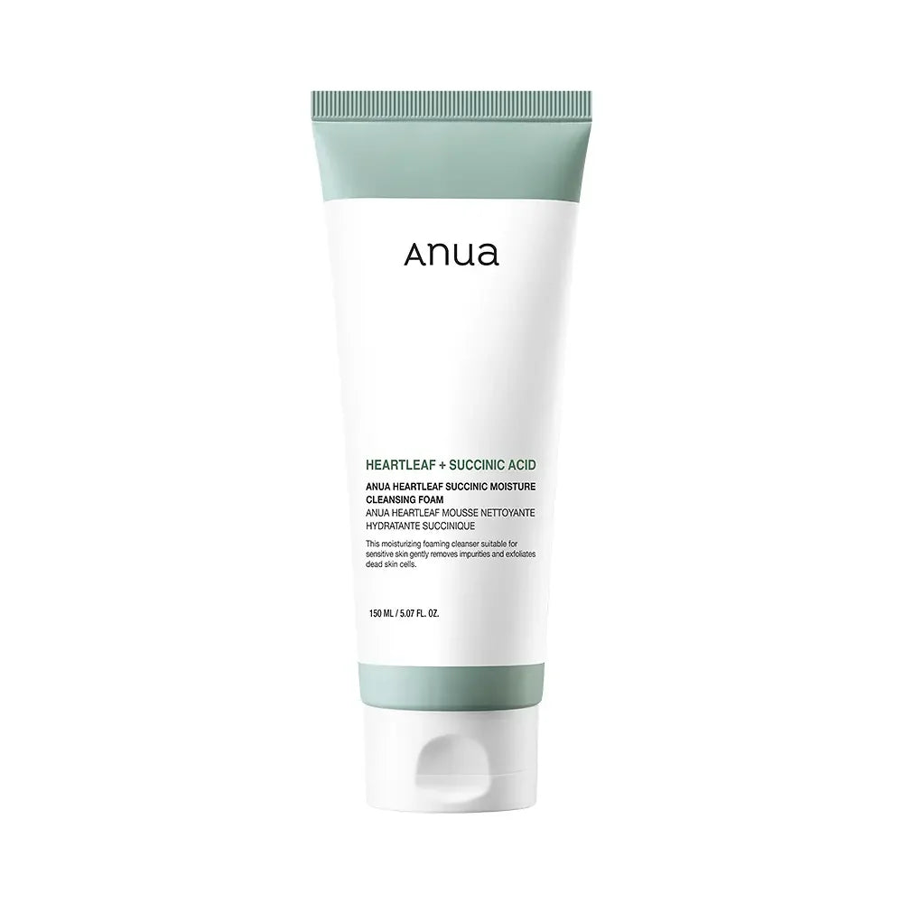 Anua Anua Heartleaf Succinic Moisture Cleansing Foam 150ml - hydrating - front bottle shot