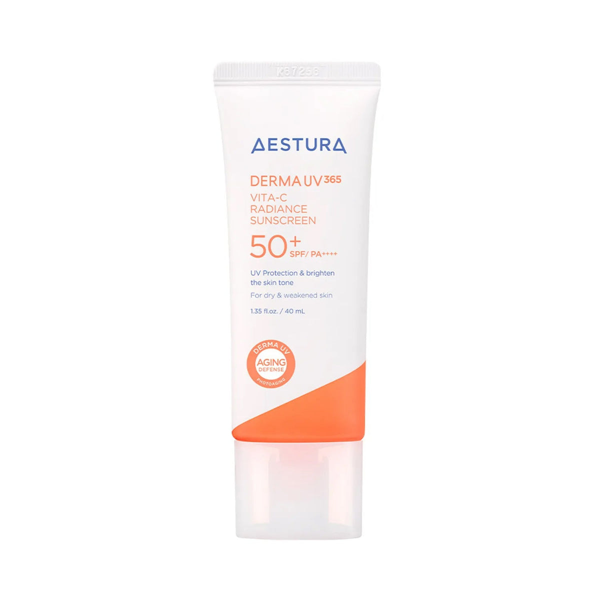 AESTURA AESTURA Derma UV365 Vita-C Radiance Sunscreen 40ml - hydrating - front bottle shot