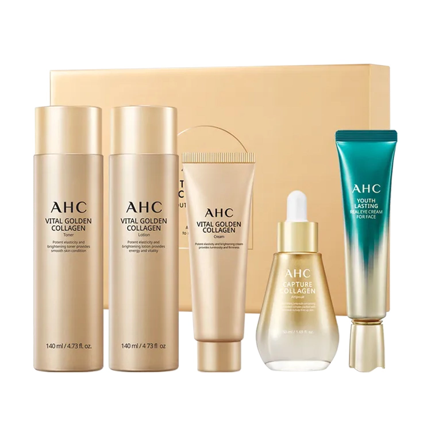 AHC AHC Vital Golden Collagen Youth Total Care 5-Piece Set - hydrating - front bottle shot