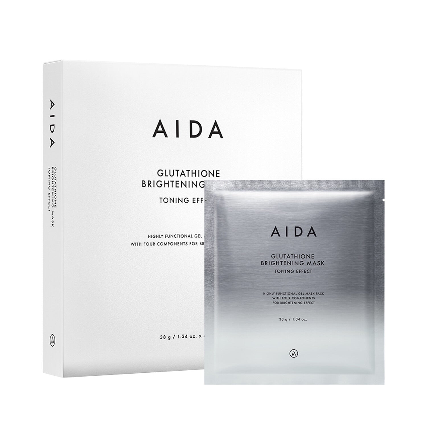 AIDA AIDA Glutathione Brightening Mask-Toning Effect Sheet 38g * 4ea - hydrating - front bottle shot