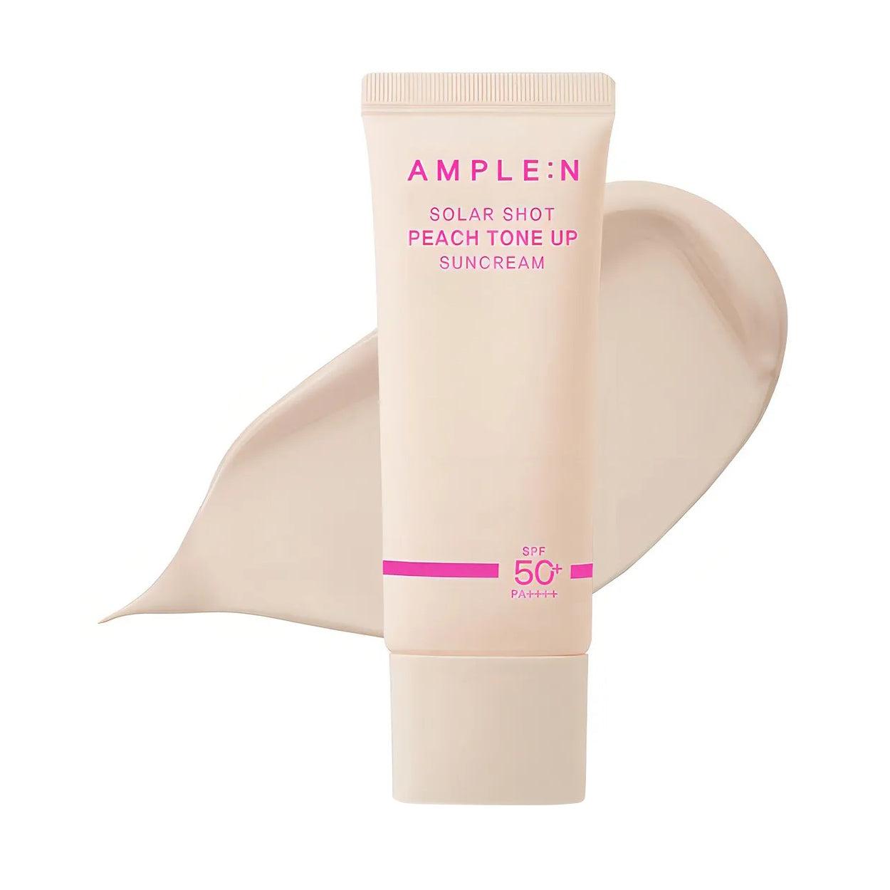 AMPLE:N AMPLE:N Solar Shot Peach Tone Up Sun cream SPF50+ PA++++ 40ml - brightening - front bottle shot