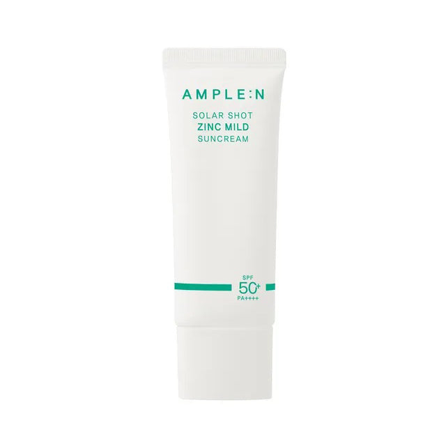 AMPLE:N AMPLE:N Solar Shot Zinc Mild Suncream SPF50+ PA++++ 40ml - soothing - front bottle shot