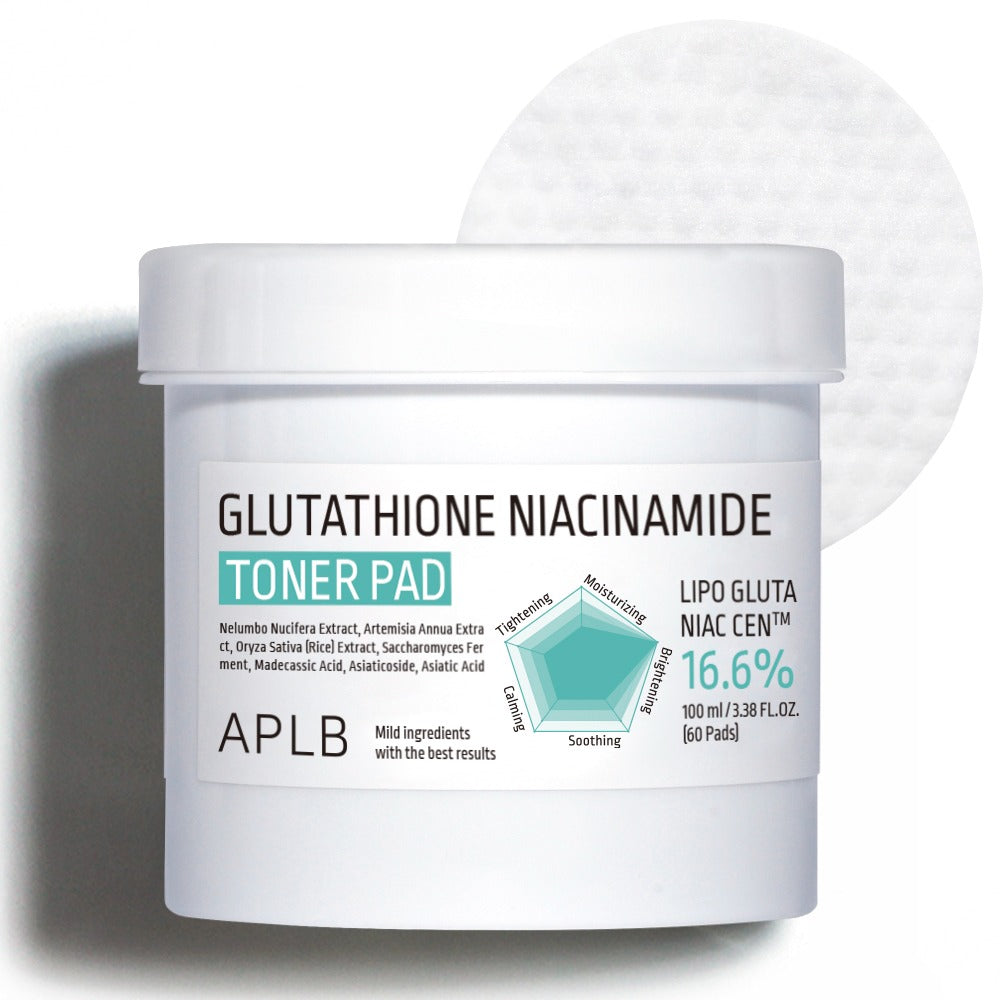APLB APLB Glutathione Niacinamide Toner Pad 100ml x 60pads - hydrating - front bottle shot