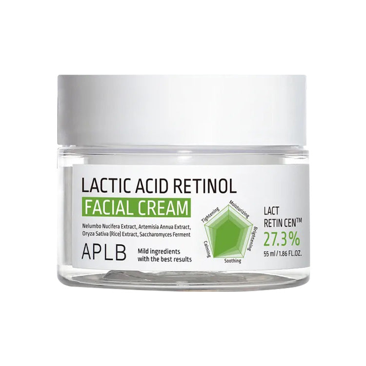 APLB APLB Lactic Acid Retinol Facial Cream 55ml - hydrating - front bottle shot