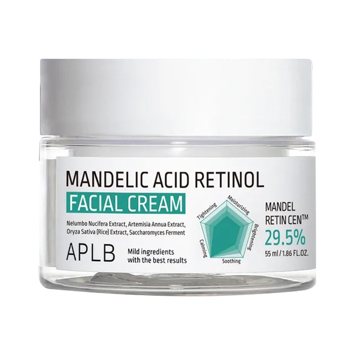 APLB APLB Mandelic Acid Retinol Facial Cream 55ml - hydrating - front bottle shot