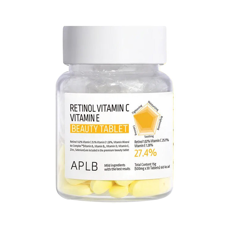 APLB APLB Retinol Vitamin C Vitamin E Beauty Tablet 15g 30 tablets - anti-aging - front bottle shot