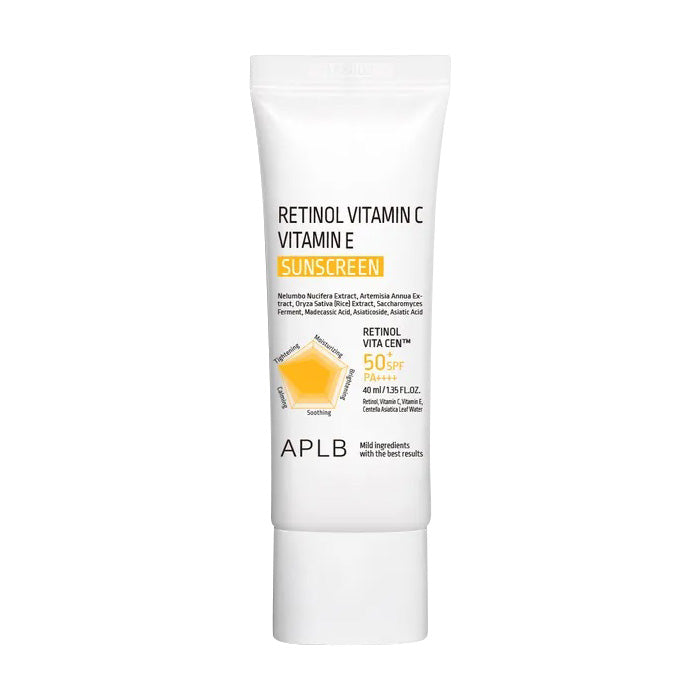 APLB APLB Retinol Vitamin C Vitamin E Sunscreen SPF50+ PA++++ 40ml - hydrating - front bottle shot