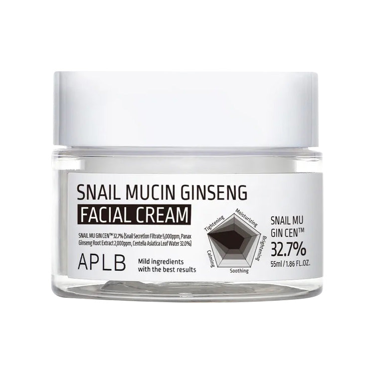 APLB APLB Snail Mucin Ginseng Facial Cream 55ml - hydrating - front bottle shot