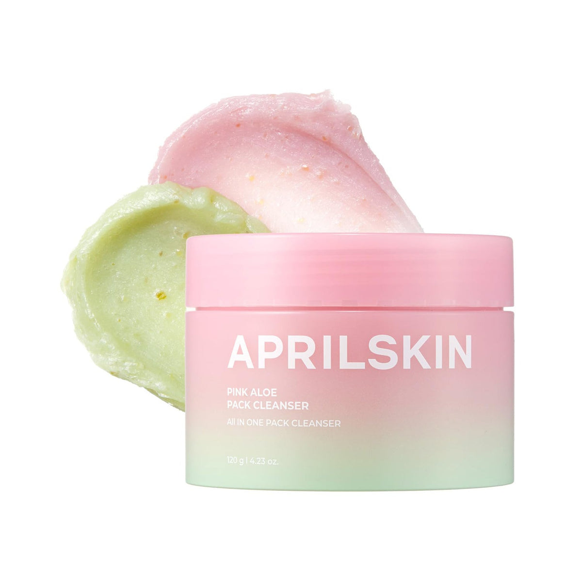 APRILSKIN APRILSKIN Pink Aloe Pack Cleanser 120g - hydrating - front bottle shot
