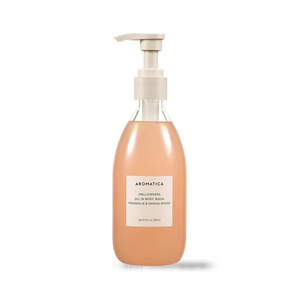 AROMATICA AROMATICA Mellowness Oil In Body Wash Magnolia & Sandalwood 290ml - hydrating - front bottle shot