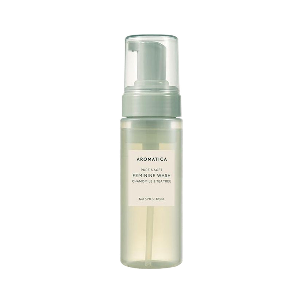 AROMATICA AROMATICA Pure & Soft Feminine Wash Chamomile & Tea Tree 170ml - soothing - front bottle shot