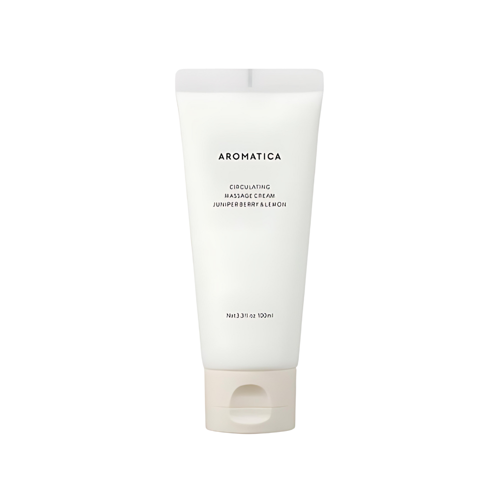 AROMATICA AROMATICA Circulating Massage Cream Juniper Berry & Lemon 100ml - brightening - front bottle shot