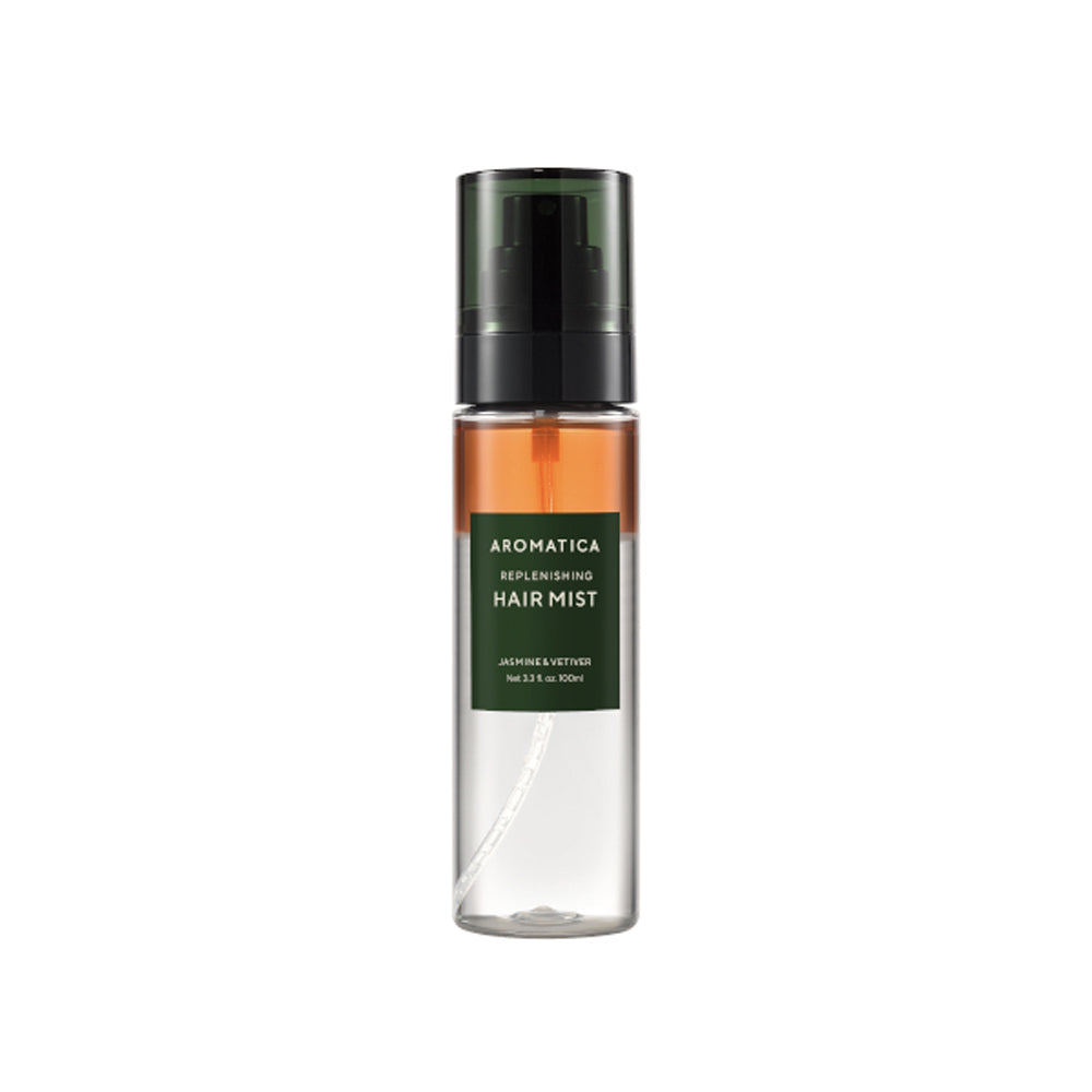 AROMATICA AROMATICA Replenishing Hair Mist Jasmine & Vetiver 100ml - hydrating - front bottle shot