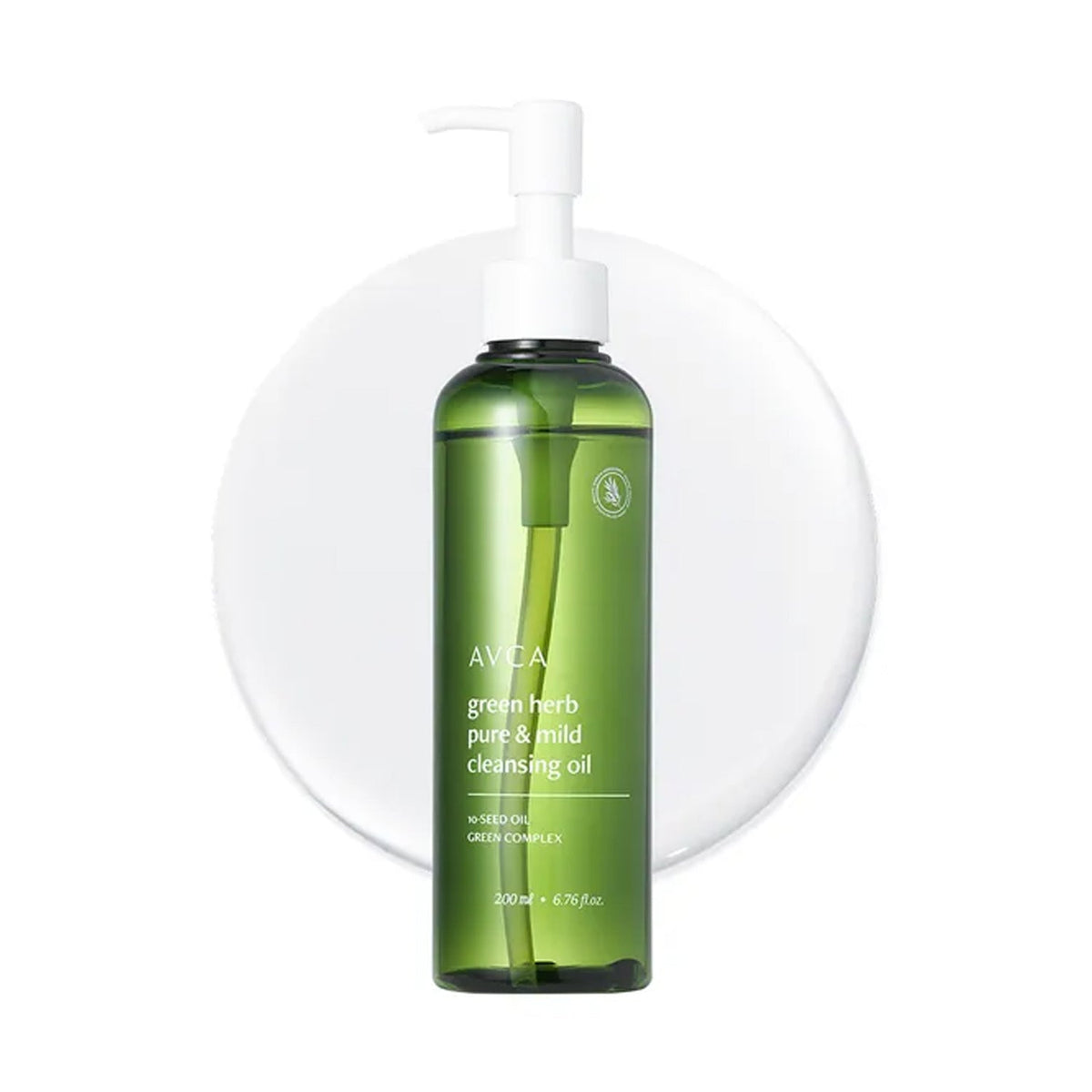 AVCA AVCA Green Herb Pure & Mild Cleansing Oil 200ml - hydrating - front bottle shot