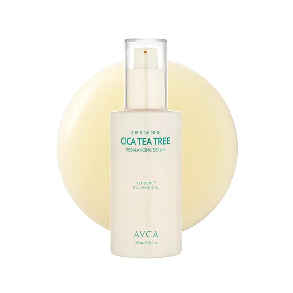 AVCA AVCA Quick Calming Cica Tea Tree Rebalancing Serum 100ml - soothing - front bottle shot