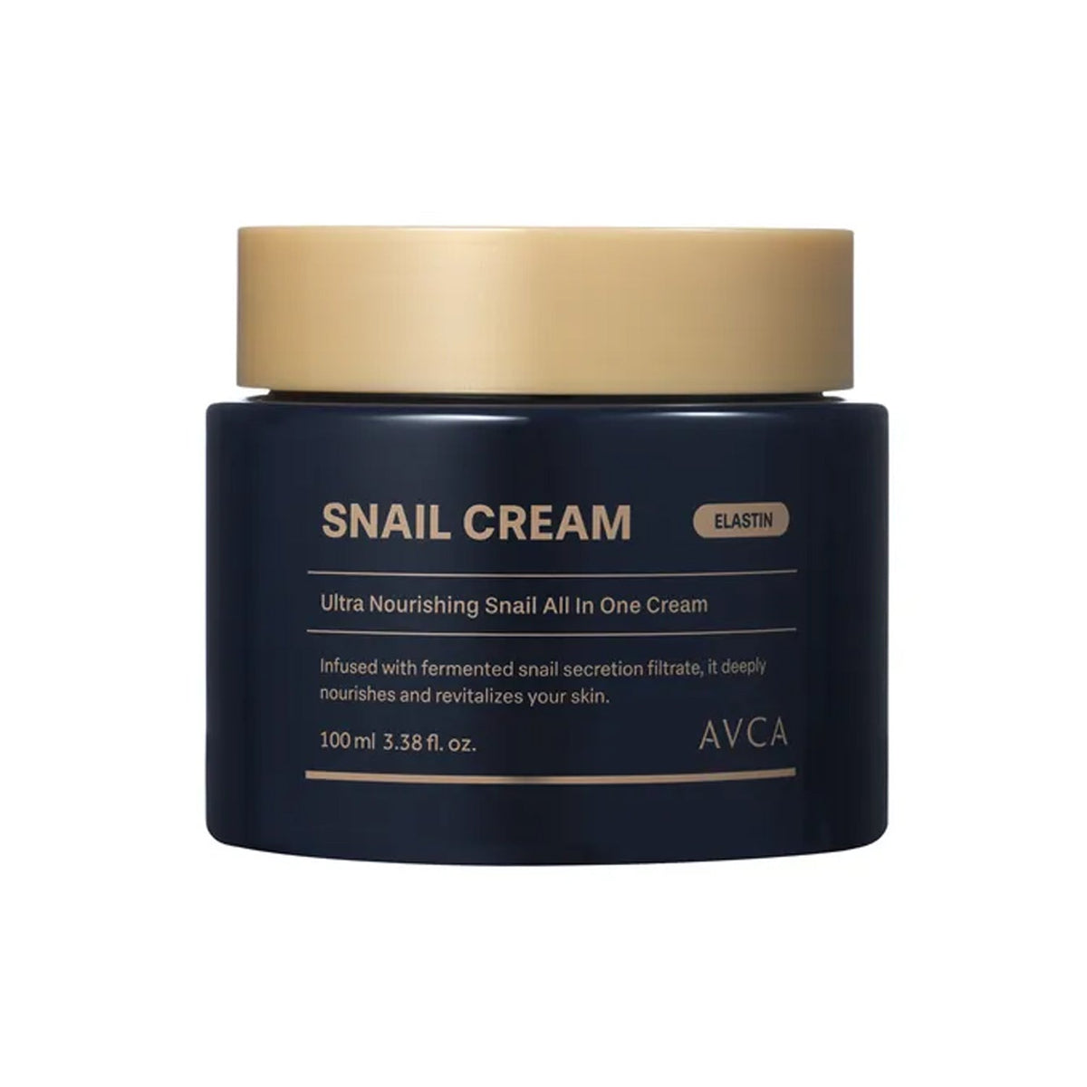 AVCA AVCA Ultra Nourishing Snail All In One Cream 100ml - hydrating - front bottle shot