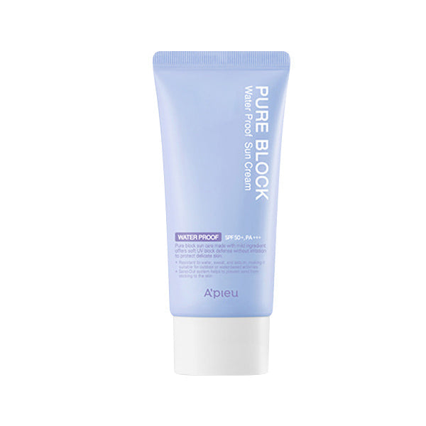 A'PIEU A'pieu Pure Block Natural Waterproof Sun Cream SPF50+ PA+++ 50ml - hydrating - front bottle shot