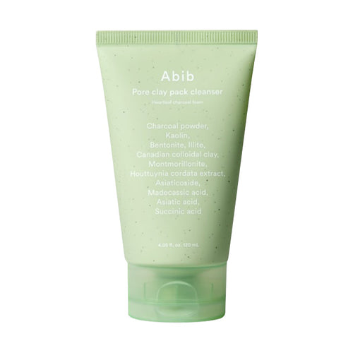 Abib Abib Pore Clay Pack Cleanser Houttuynia Cordata Charcoal Pack to Foam 120ml - hydrating - front bottle shot