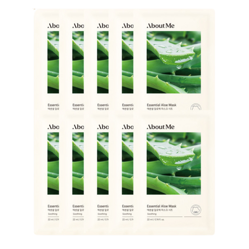 About Me About Me Essential Aloe Mask 22ml *10ea - hydrating - front bottle shot