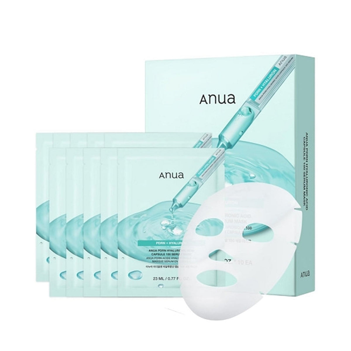 Anua Anua PDRN Hyaluronic Acid Capsule 100 Serum Mask 23ml (10ea) - hydrating - front bottle shot