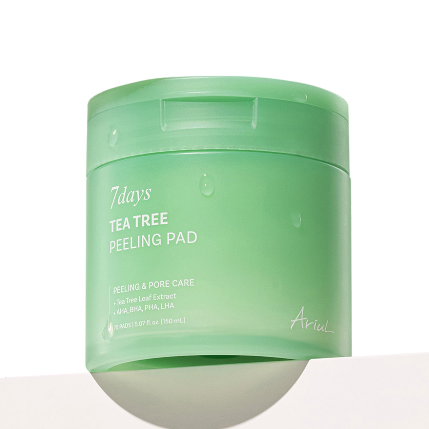 Ariul Ariul 7 Days Tea Tree Peeling Pad 70 Sheets - soothing - front bottle shot