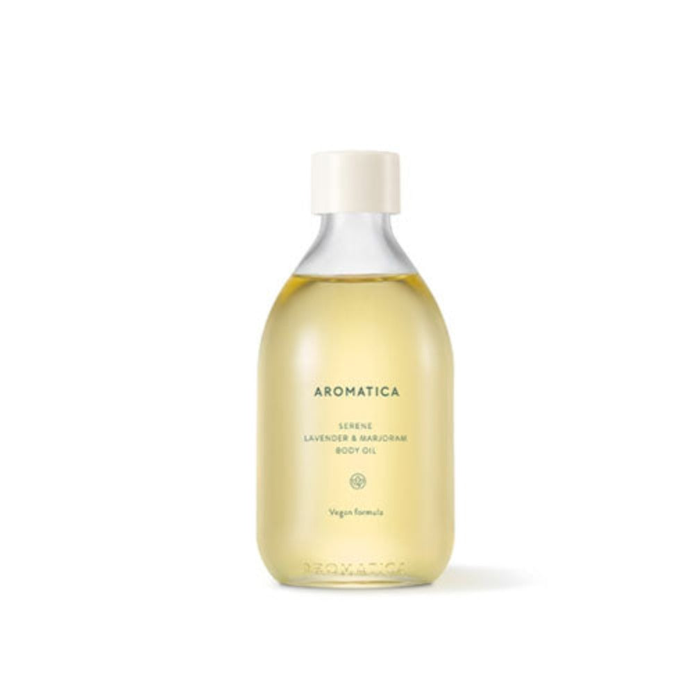 AROMATICA AROMATICA Serene Body Oil Lavender & Marjoram 100ml - hydrating - front bottle shot