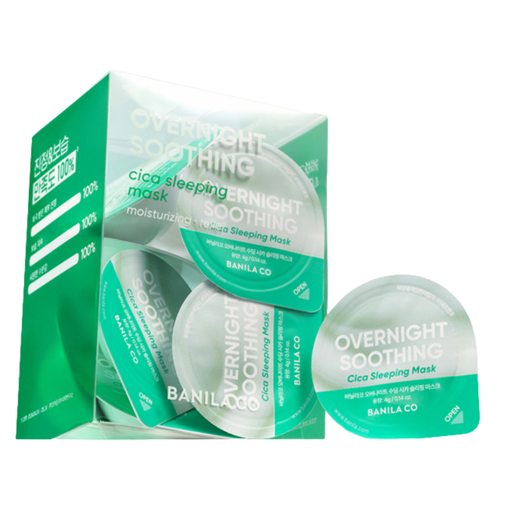 BANILA CO BANILA CO Overnight Soothing Cica Sleeping Mask Travel Kit (4g × 12ea) - soothing - front bottle shot