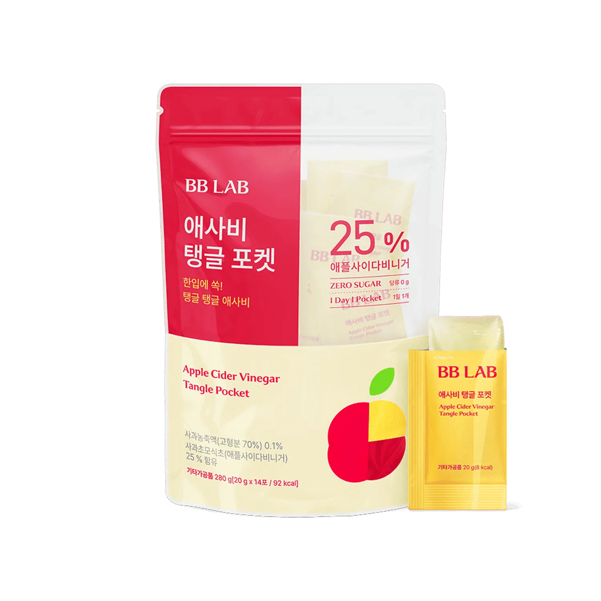BB LAB BB LAB Apple Cider Vinegar Tangle Pocket 20g*14 Sticks (2-week supply) - sun protection - front bottle shot