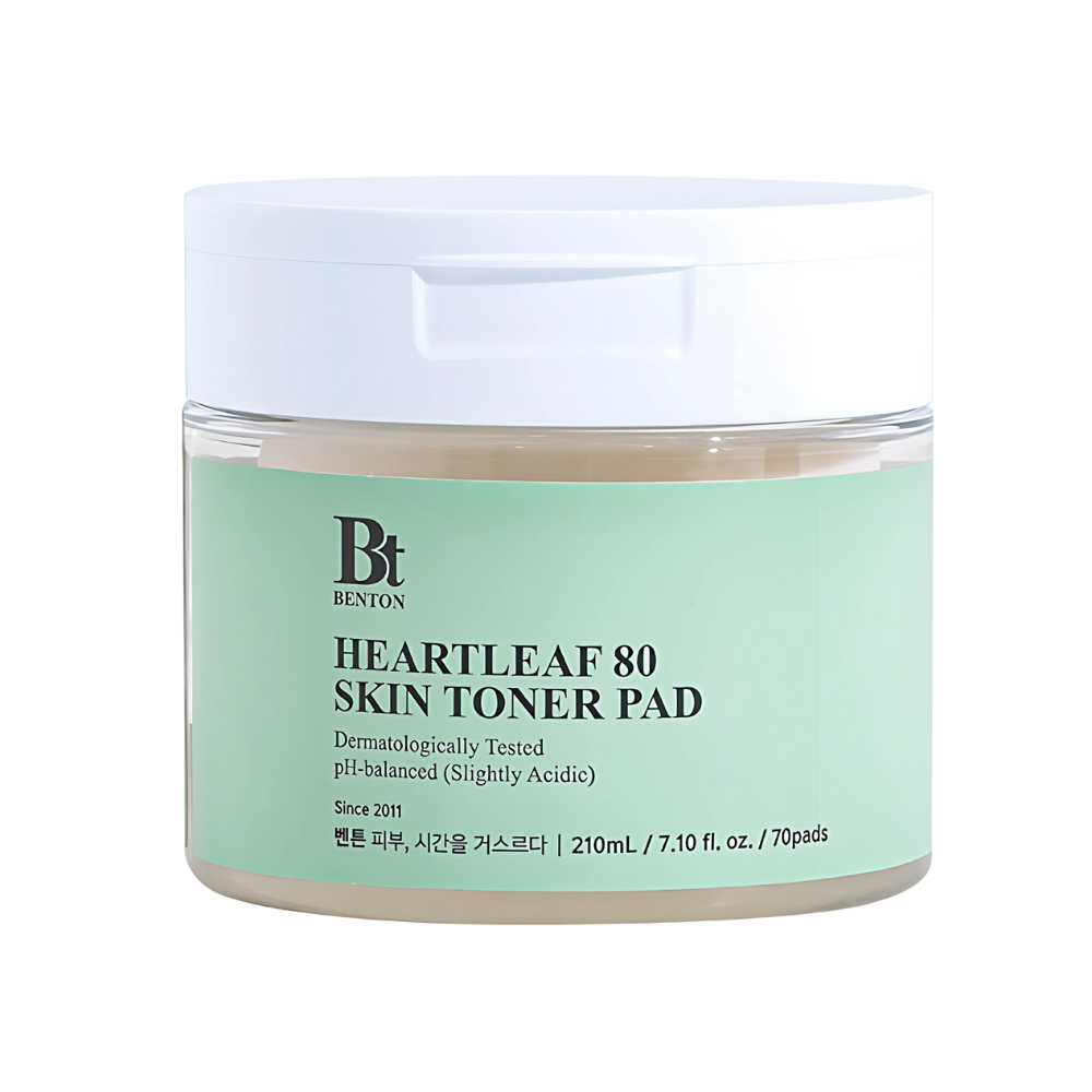 BENTON BENTON Heartleaf 80 Skin Toner Pad 210ml * 70pads - hydrating - front bottle shot
