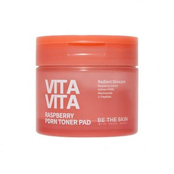 BE THE SKIN BE THE SKIN Vitavita Raspberry RDRN Toner Pad 120ml 60ea - brightening - front bottle shot