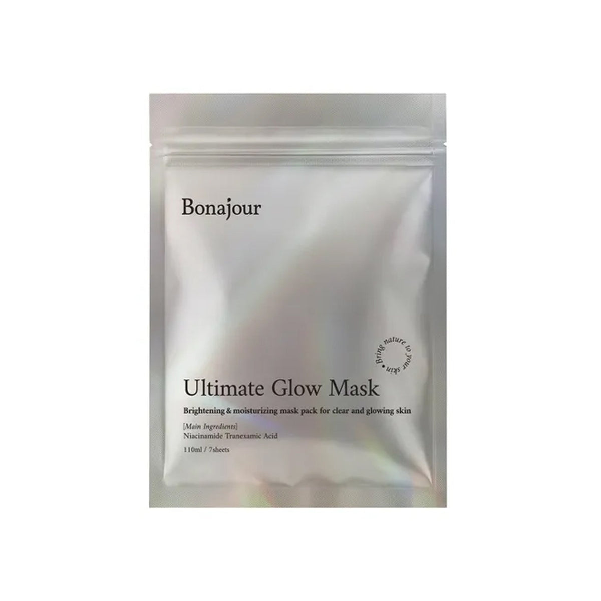 BONAJOUR BONAJOUR Ultimate Glow Mask 7 Sheets - brightening - front bottle shot