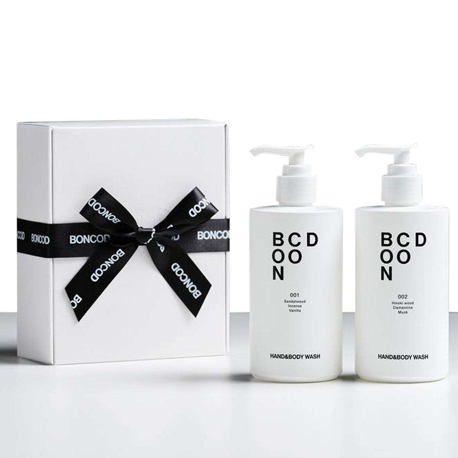 BONCOD BONCOD Hand & Body Wash 001 Sandalwood + 002 Hinoki Gift Set - daily care - front bottle shot