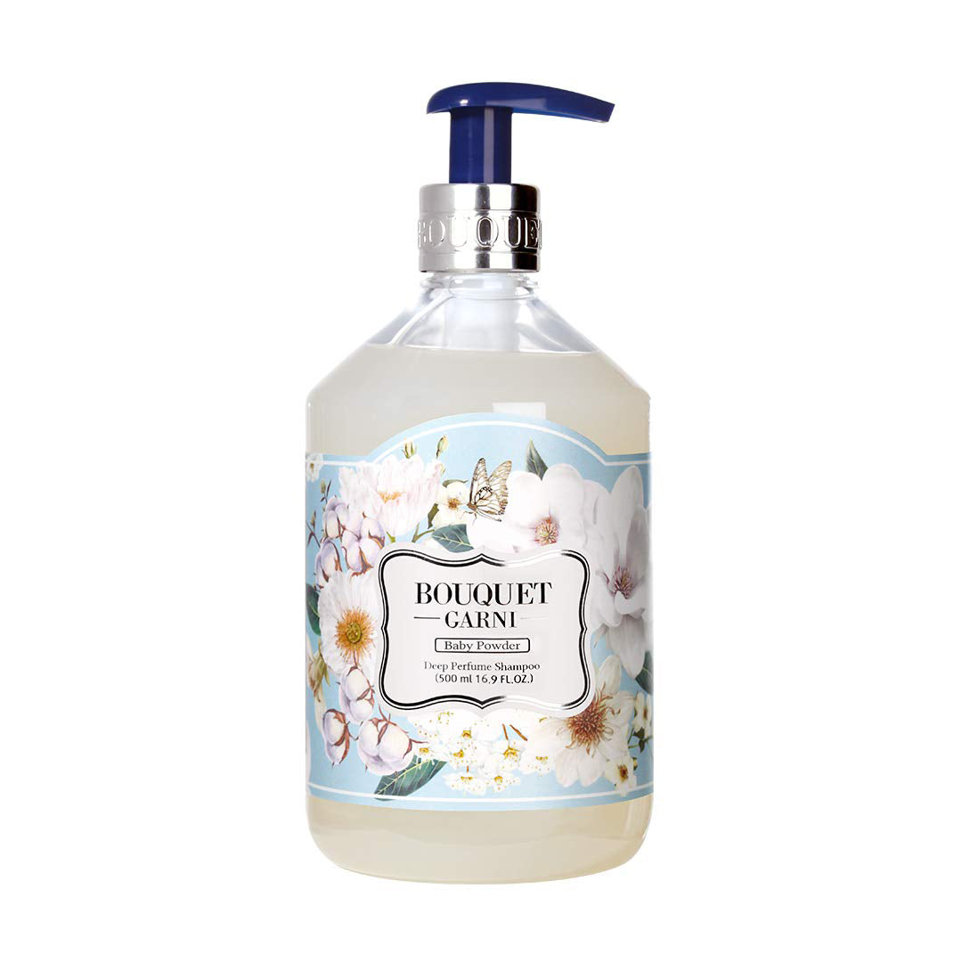 BOUQUET GARNI BOUQUET GARNI Deep Perfume Shampoo Baby Powder 500ml - nourishing - front bottle shot