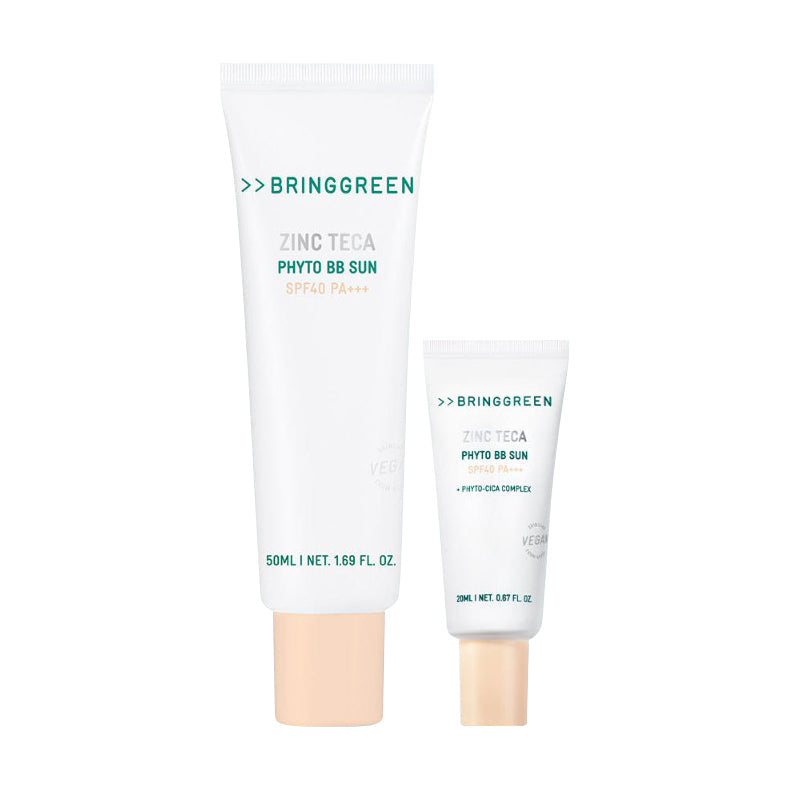 BRING GREEN BRING GREEN Zinc Teca Phyto BB Sun SPF40 PA+++ 50ml + 20ml - soothing - front bottle shot