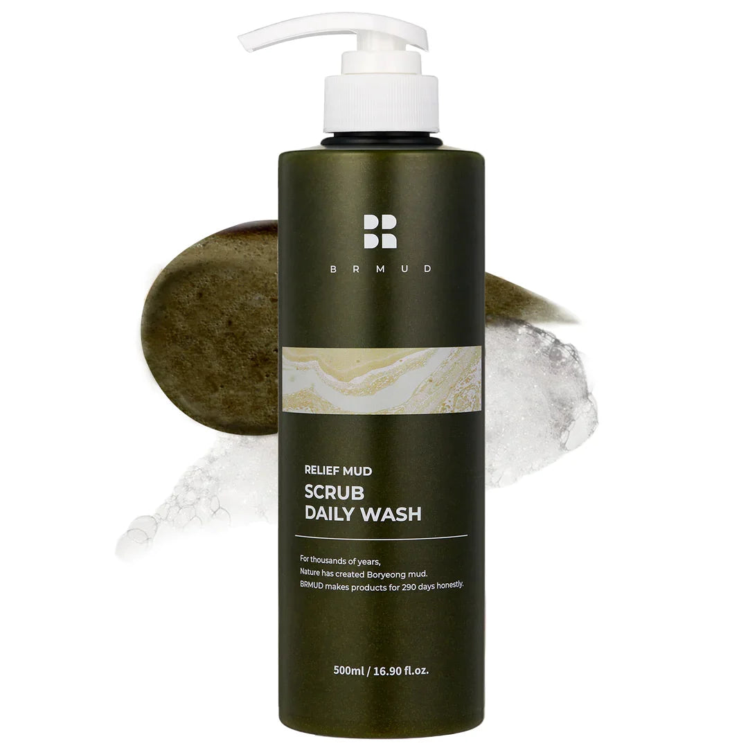 BRMUD BRMUD Relief Mud Scrub Daily Wash 500ml - soothing - front bottle shot